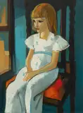 Georges Briata, Untitled, 1974, Oil on Canvas, Portrait of Ellen Housholder