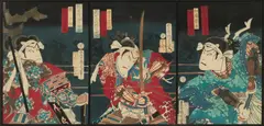 Utagawa Kunisada, Triptych, Woodblock Prints on Rice Paper