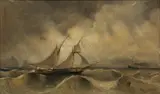 Rafael Monleón, Untitled, Oil on Canvas, 1879, "Two-Masted Schooner"