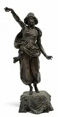 Léon Pilet, Untitled, Bronze Sculpture, Ca. 20th C., "Castanets"
