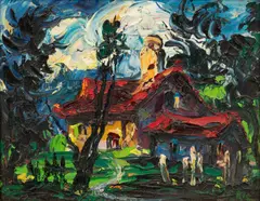 Untitled by Emeric Vagh-Weinmann, Oil on Canvas Ca. 1983, "Carmel", sold Oct 2024