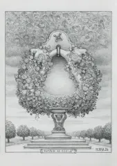 Jacek Yerka, POMNIK KU CZCI "U", ołówek, karton