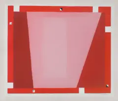 KOMPOZYCJA CZERWONA by Jerzy Nowosielski, 1995, serigrafia, papier, offered Sep 2026