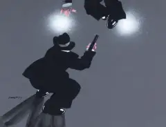 Waldemar Świerzy, Z SERII "GANGSTERZY", 1998, gwasz, karton