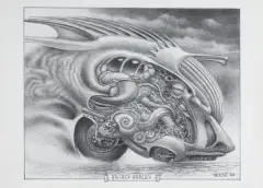 Jacek Yerka, ŚNIĄCY HARLEY, 2026, ołówek, papier