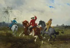 Jan Chełmiński, GALOPEM, 1876, olej, deska mahoniowa