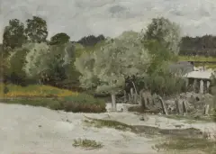 Roman Kochanowski, WIERZBY, ok. 1900, olej, płótno dublowane