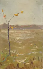Ferdynand Ruszczyc, BABIE LATO, SZKIC, 1902, olej, płótno naklejone na tekturę