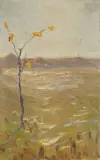 Ferdynand Ruszczyc, BABIE LATO, SZKIC, 1902, olej, płótno naklejone na tekturę