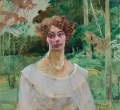 Jacek Malczewski, PORTRET SYNOWEJ – BRONISŁAWY, 1920, olej, deski klejone wzmocnione dwiema szpongami