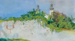 Julian Fałat, BIELANY, 1900, akwarela, papier