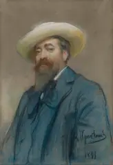 Leon Wyczółkowski, PORTRET JÓZEFA KOŚCIELSKIEGO, 1899, pastel, płótno flokowane