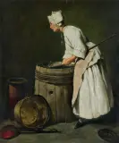 Maciej Lachur, DZIEWCZYNA PRZY BECZCE, olej, płótno