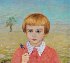 PORTRET Z SZAFIRKIEM by Vlastimil Hofman, 1942, olej, sklejka, offered Jun 2026