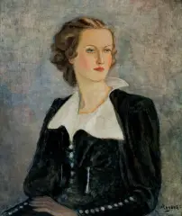 Władysław Roguski, PORTRET KOBIETY, ok. 1930, olej, sklejka