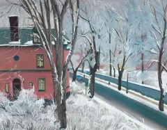 Rafał Malczewski, THE RED HOUSE, gwasz, tektura