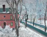 Rafał Malczewski, THE RED HOUSE, gwasz, tektura
