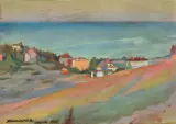 Stanisław Klimowski, GDYNIA – WIDOK Z KAMIENNEJ GÓRY, 1935, olej, tektura
