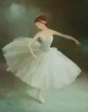 BALETNICA by Miloslava Vrbova-Štefková, olej, płyta pilśniowa, offered Jun 2026