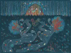 Jan Dobkowski, WIECZNA MELODIA, 1989, olej, akryl, płótno