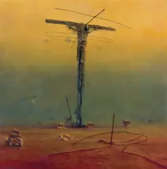 Zdzisław Beksiński, BEZ TYTUŁU, 1983, olej, płyta pilśniowa