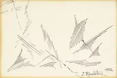 Erna Rosenstein, ŻYCZENIA ŚWIĄTECZNE, 1992, tusz pióro, karton