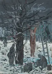 Edward Dwurnik, CHRYSTUS NA DRZEWIE Z CYKLU „KRZYŻ“, 1979, olej, płótno