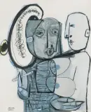 Janusz Przybylski, STARA I MALARZ, 1983, akryl, olej płótno
