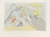 SŁOŃ I MAŁPA JOWISZA by Salvador Dalí, 1974, sucha igła, szablon (akwarela), papier Richard de Bas Auvergn, sold Jun 2026