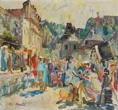 Franciszek Kmita, RYNEK W KAZIMIERZU DOLNYM, 1964, olej, płótno