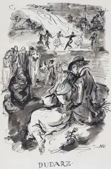 DUDARZ by Antoni Uniechowski, lata 50. XX w., tusz pióro, pędzel, papier, sold May 2026