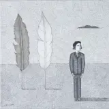 Joanna Wiszniewska-Domańska, PORTRET PEWNEGO POETY, 2011, collage, płótno