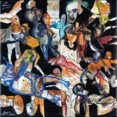 Andrzej Kasprzak, RAJ UTRACONY, 2021, collage, akwarela, pastel, akryl, płótno