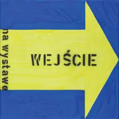 Paweł Susid, WEJŚCIE NA WYSTAWĘ, 2022, akryl, szablon, płótno