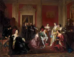 Józef Simmler, WYCHOWANIE ZYGMUNTA AUGUSTA, po 1861, olej, płótno