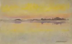 Józef Chełmoński, NAD WODĄ, po 1900, olej, płótno