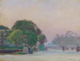 Józef Pankiewicz, OGRÓD TUILERYJSKI, ok. 1906, olej, tektura