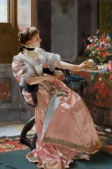 Władysław Czachórski, PIERWSZE RÓŻE, 1891, olej, płótno