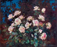 Stanisław Ejsmond, RÓŻE, olej, tektura
