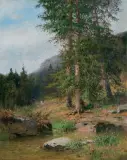 Wojciech Gerson, KRAJOBRAZ TATRZAŃSKI Z SOSNAMI