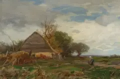 Roman Kochanowski, JESIENNY DZIEŃ, olej, deska mahoniowa