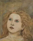 Vlastimil Hofman, ZŁOTOWŁOSA, 1921, olej, tektura