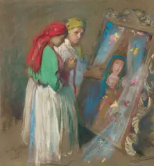 Leon Wyczółkowski, NA BOŻE CIAŁO, 1901, pastel, gwasz, papier