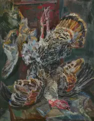 Henri Epstein, MARTWA NATURA Z INDYKIEM, 1938, olej, płótno