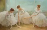 Miloslava Vrbova-Štefková, BALETNICE PRZED PRÓBĄ, olej, płyta pilśniowa