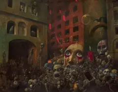Zdzisław Beksiński, OCZEKIWANIE, 1971, olej, płyta pilśniowa
