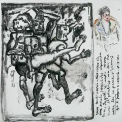 Eugeniusz Markowski, MICHAEL JACKSON W WARSZAWIE, 1996, olej, folia naciągnięta na płótno
