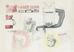 Zbigniew Libera, HANDY BEAR, 1998, kredki, ołówek, papier