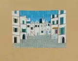 Jerzy Nowosielski, PROJEKT SCENOGRAFII, 2 poł. lat 50 XX w., gwasz, ołówek, papier