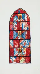 PROJEKT WITRAŻA DO KRYPTY PW. ŚW. BARTŁOMIEJA WE WROCŁAWIU by Jerzy Nowosielski, I połowa lat 90. XX w., tusz, akwarela, papier kremowy, sold Mar 2026